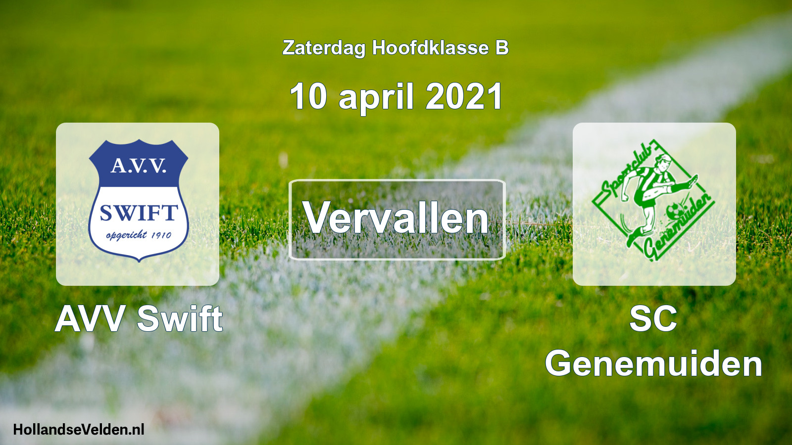 Scheduled Match: AVV Swift - SC Genemuiden (10 April 2021)