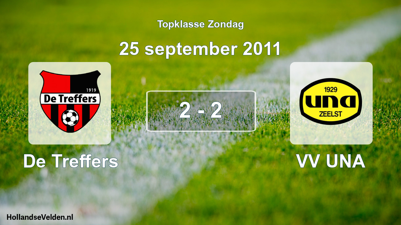 Total number of matches played: De Treffers - VV UNA 2 - 2 (25 September 2011)