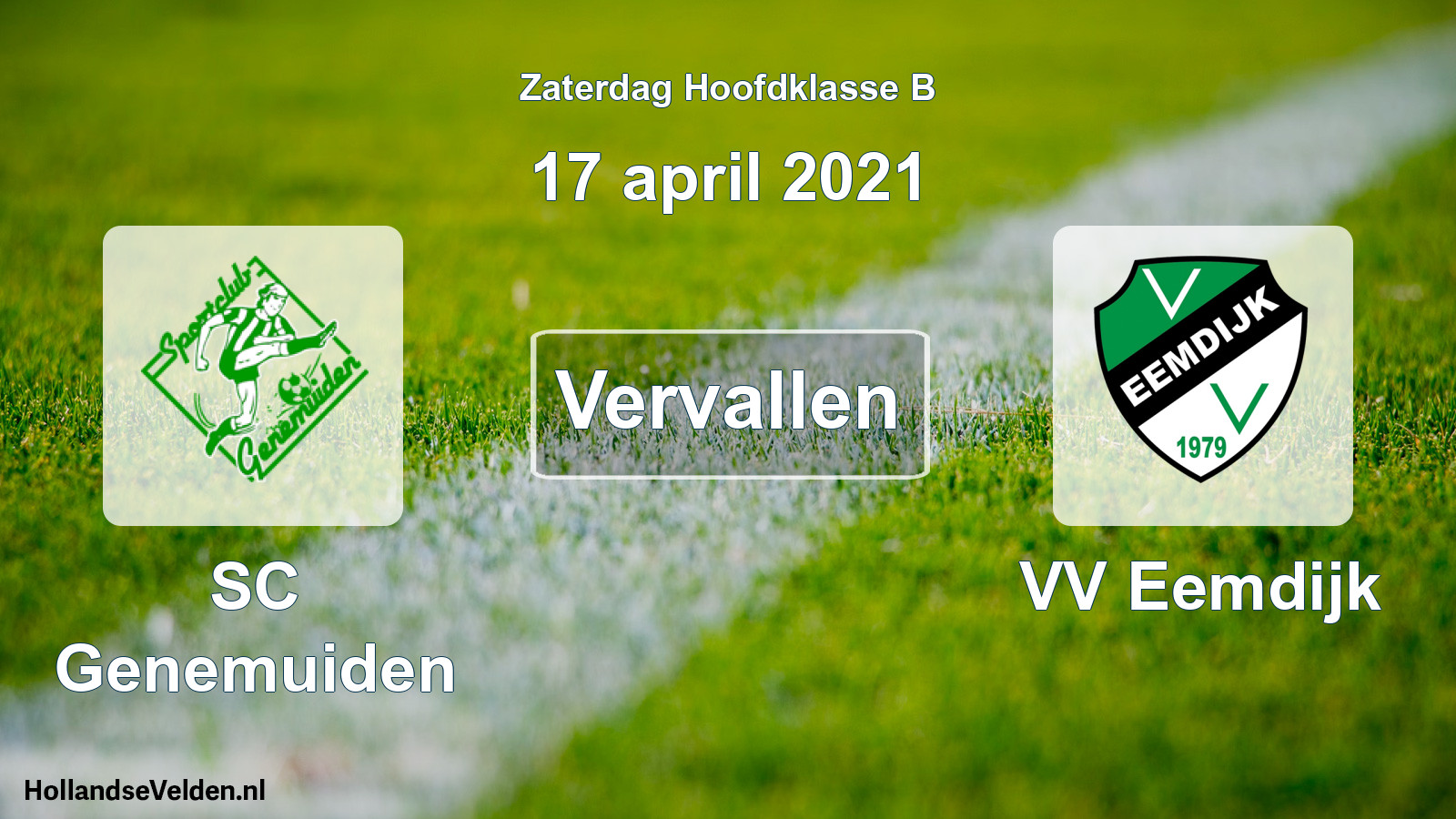 Scheduled Match: SC Genemuiden - VV Eemdijk (17 April 2021)