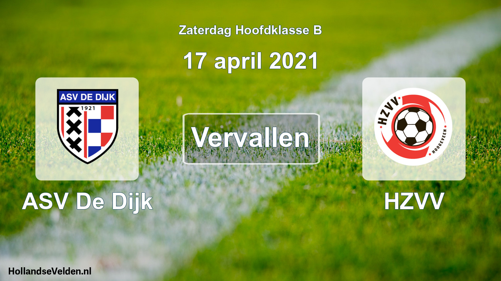 Scheduled Match: ASV De Dijk - HZVV (17 April 2021)