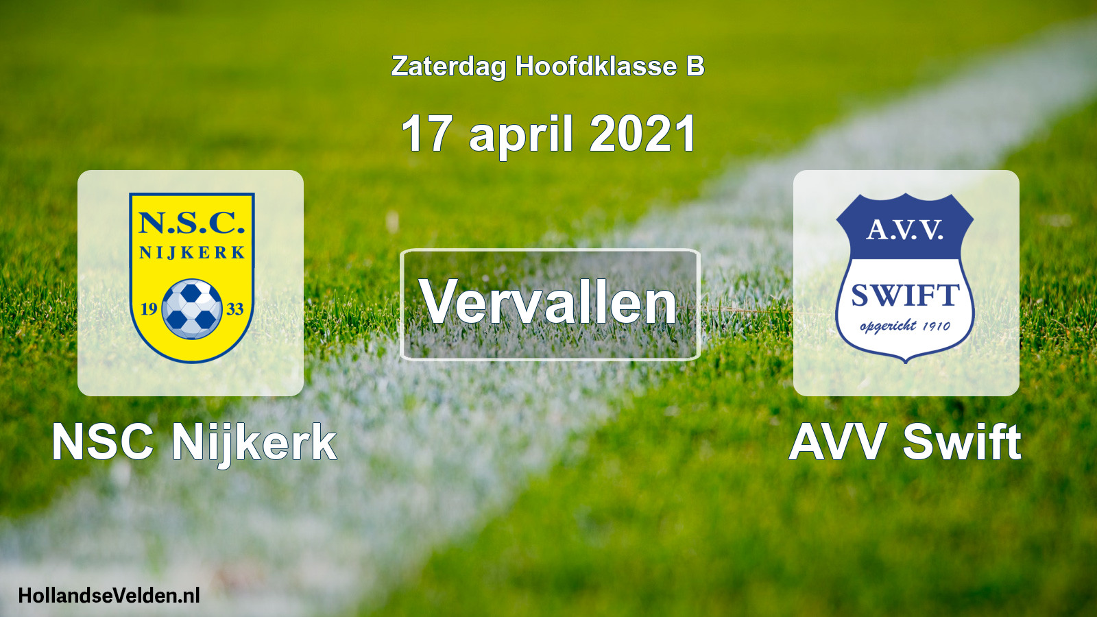 Scheduled Match: NSC Nijkerk - AVV Swift (17 April 2021)