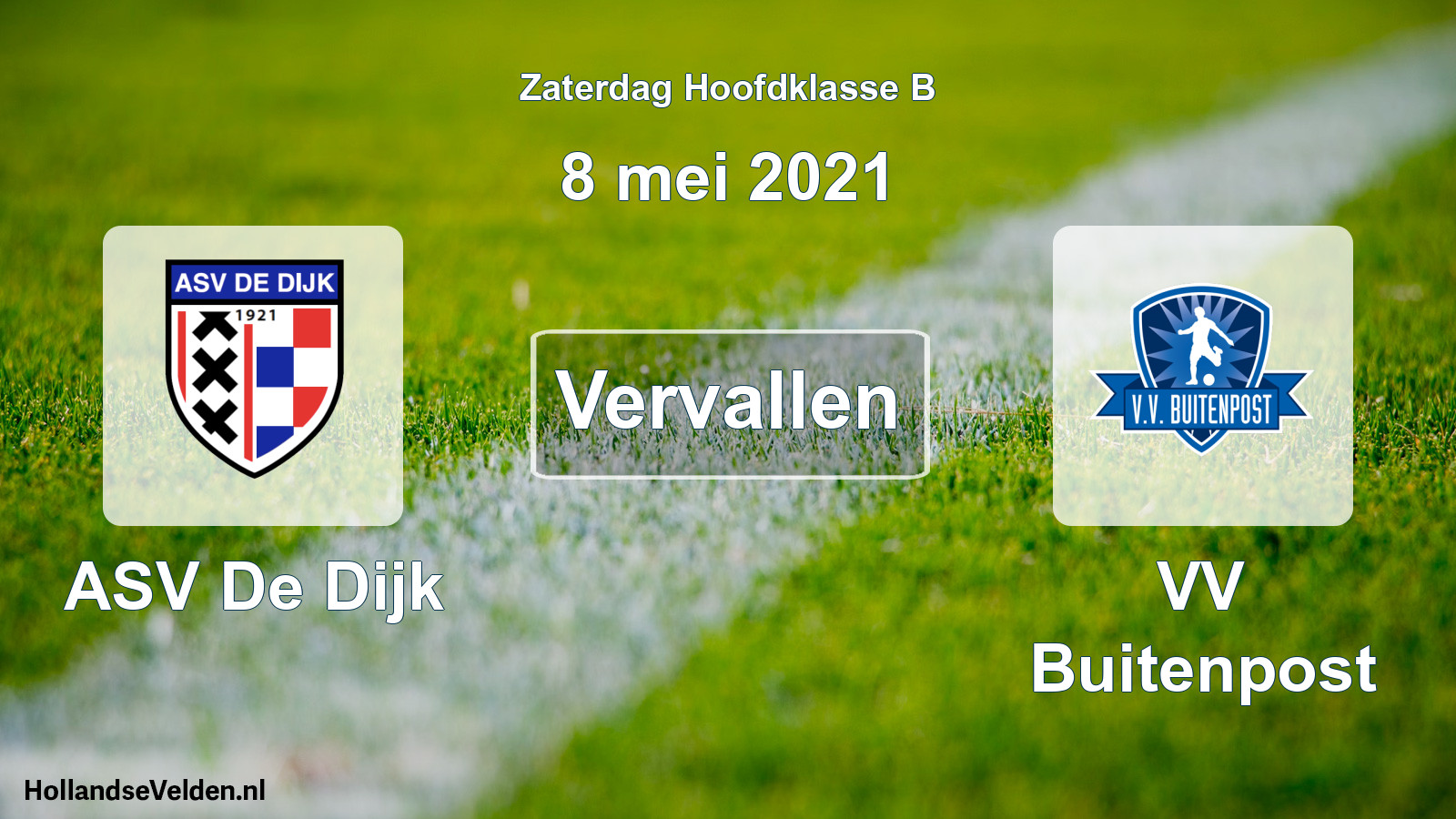 Scheduled Match: ASV De Dijk - VV Buitenpost (8 May 2021)
