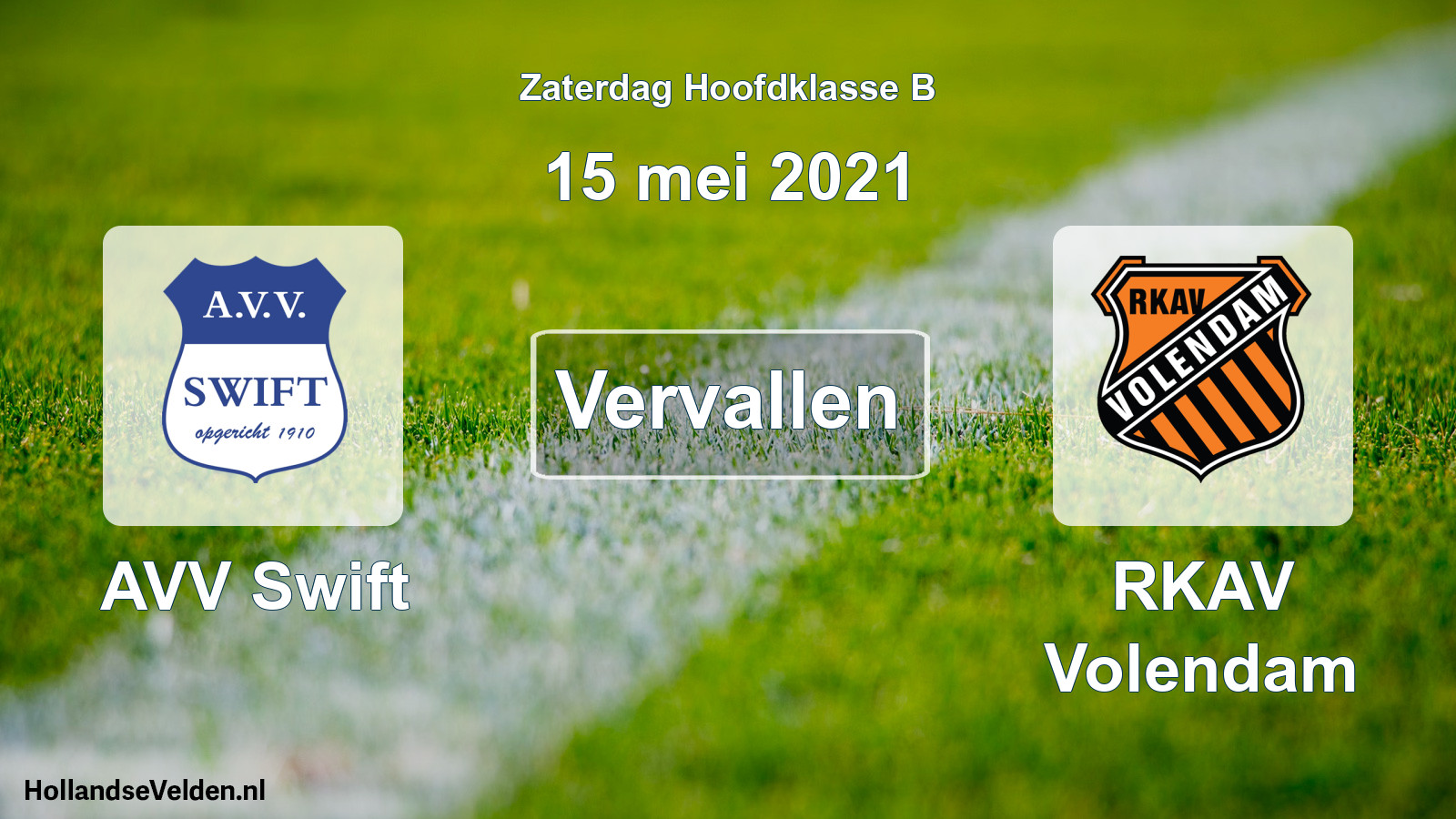 Scheduled Match: AVV Swift - RKAV Volendam (15 May 2021)