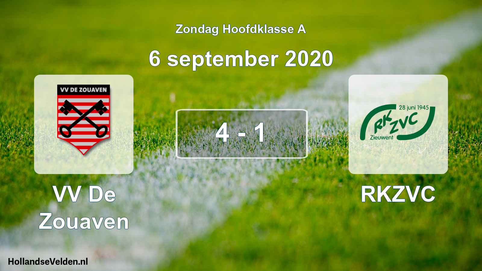 Total number of matches played: VV De Zouaven - RKZVC 4 - 1 (6 September 2020)