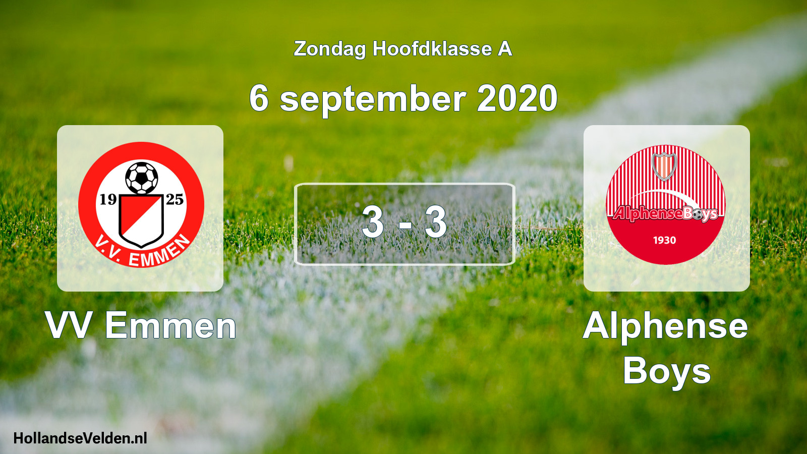 Total number of matches played: VV Emmen - Alphense Boys 3 - 3 (6 September 2020)
