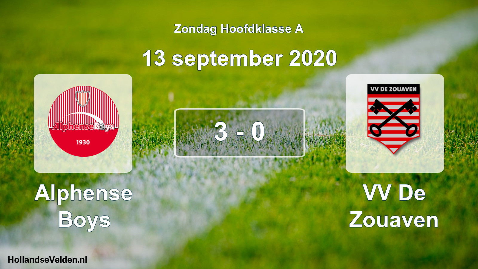 Total number of matches played: Alphense Boys - VV De Zouaven 3 - 0 (13 September 2020)