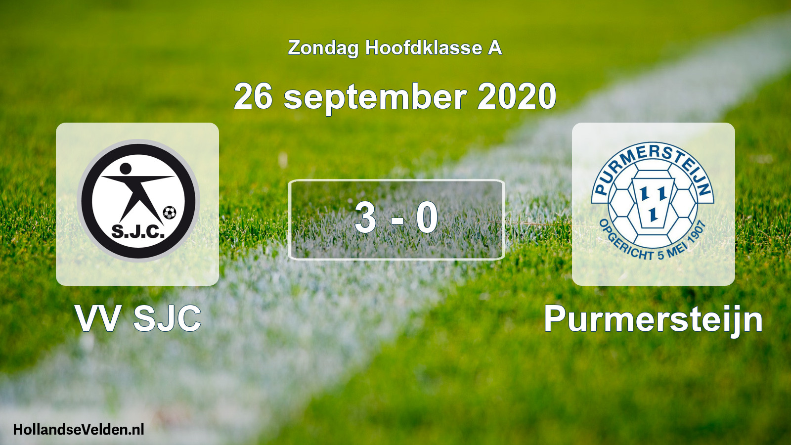 Total number of matches played: VV SJC - Purmersteijn 3 - 0 (26 September 2020)