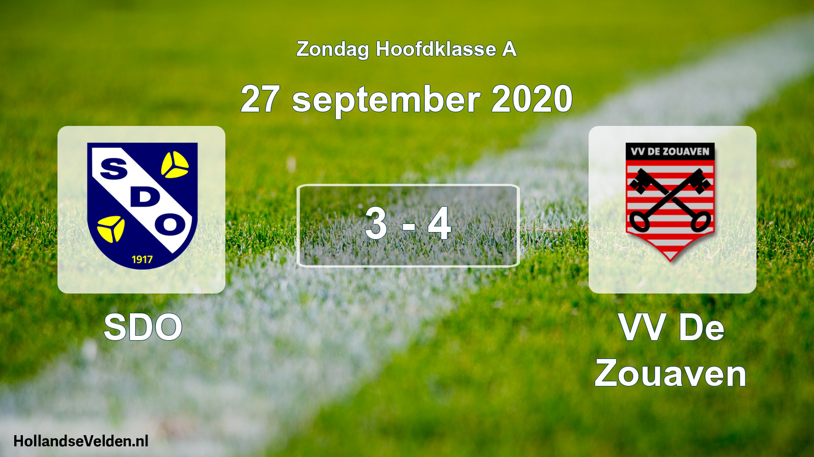 Total number of matches played: SDO - VV De Zouaven 3 - 4 (27 September 2020)