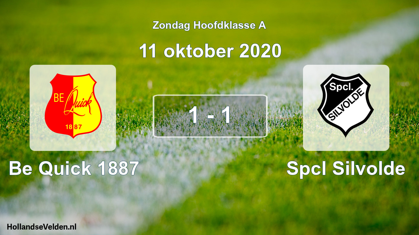Total number of matches played: Be Quick 1887 - Spcl Silvolde 1 - 1 (11 October 2020)