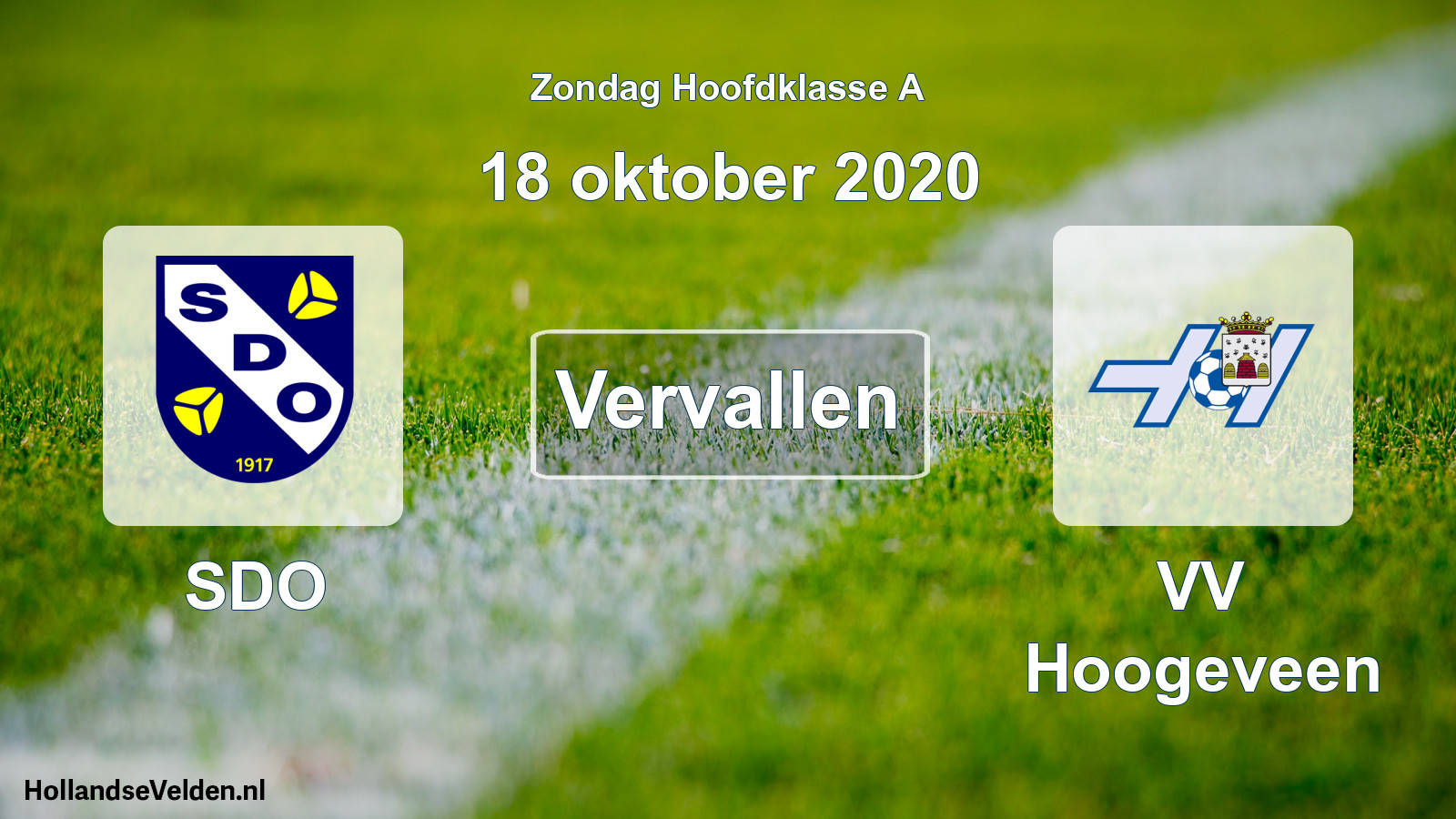 Scheduled Match: SDO - VV Hoogeveen (18 October 2020)