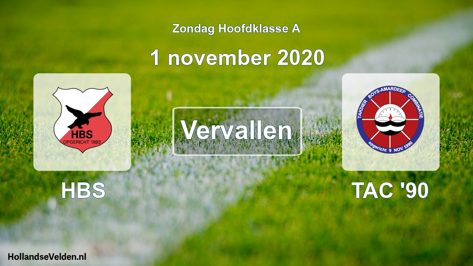 Scheduled Match: HBS - TAC '90 (1 November 2020)
