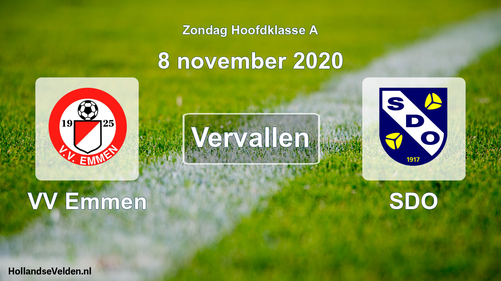 Scheduled Match: VV Emmen - SDO (8 November 2020)
