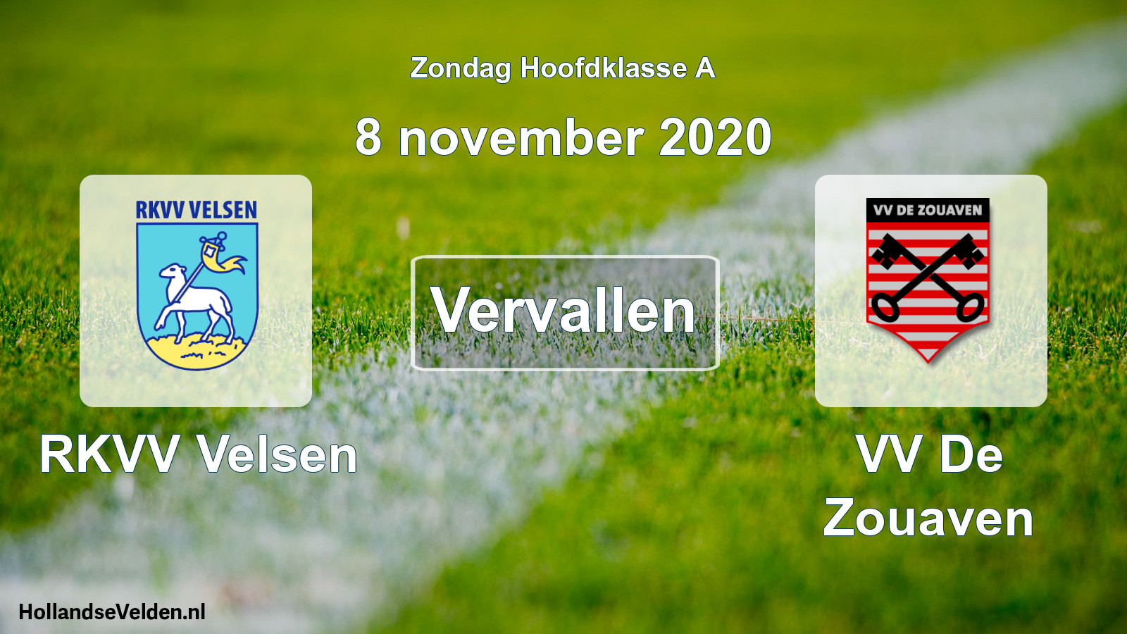 Scheduled Match: RKVV Velsen - VV De Zouaven (8 November 2020)