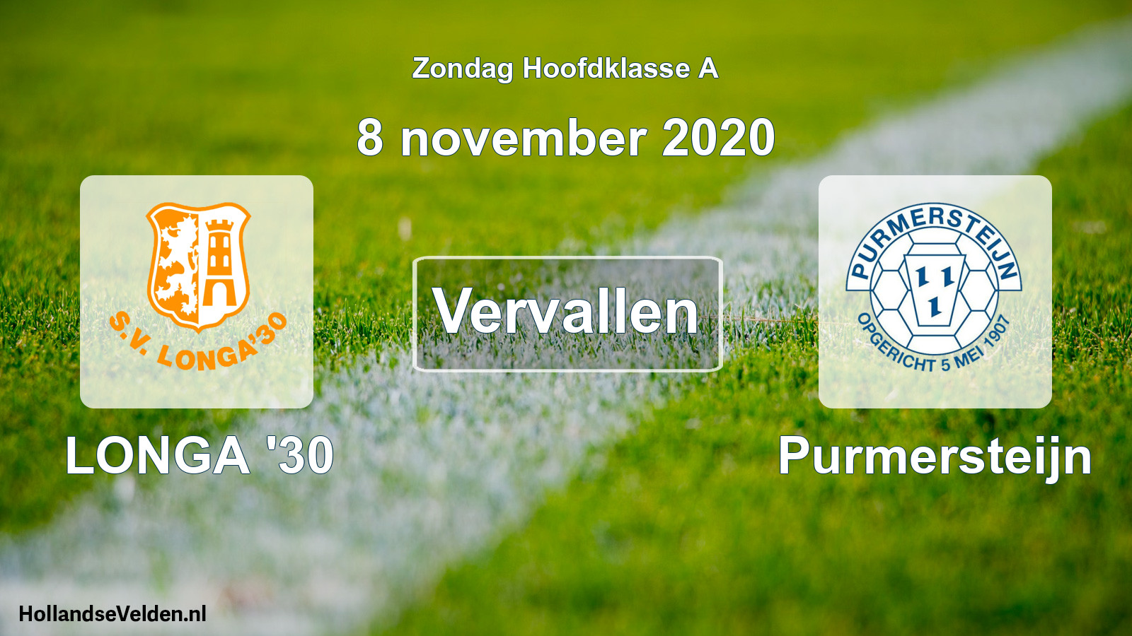 Scheduled Match: LONGA '30 - Purmersteijn (8 November 2020)