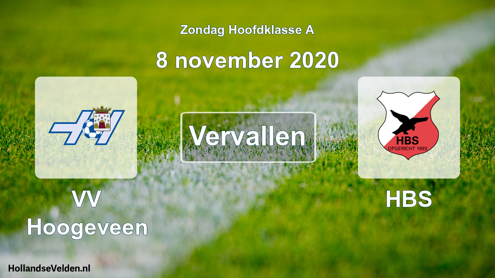 Scheduled Match: VV Hoogeveen - HBS (8 November 2020)