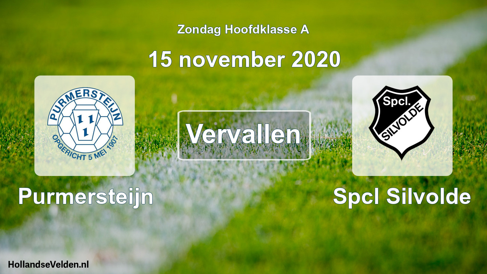 Scheduled Match: Purmersteijn - Spcl Silvolde (15 November 2020)
