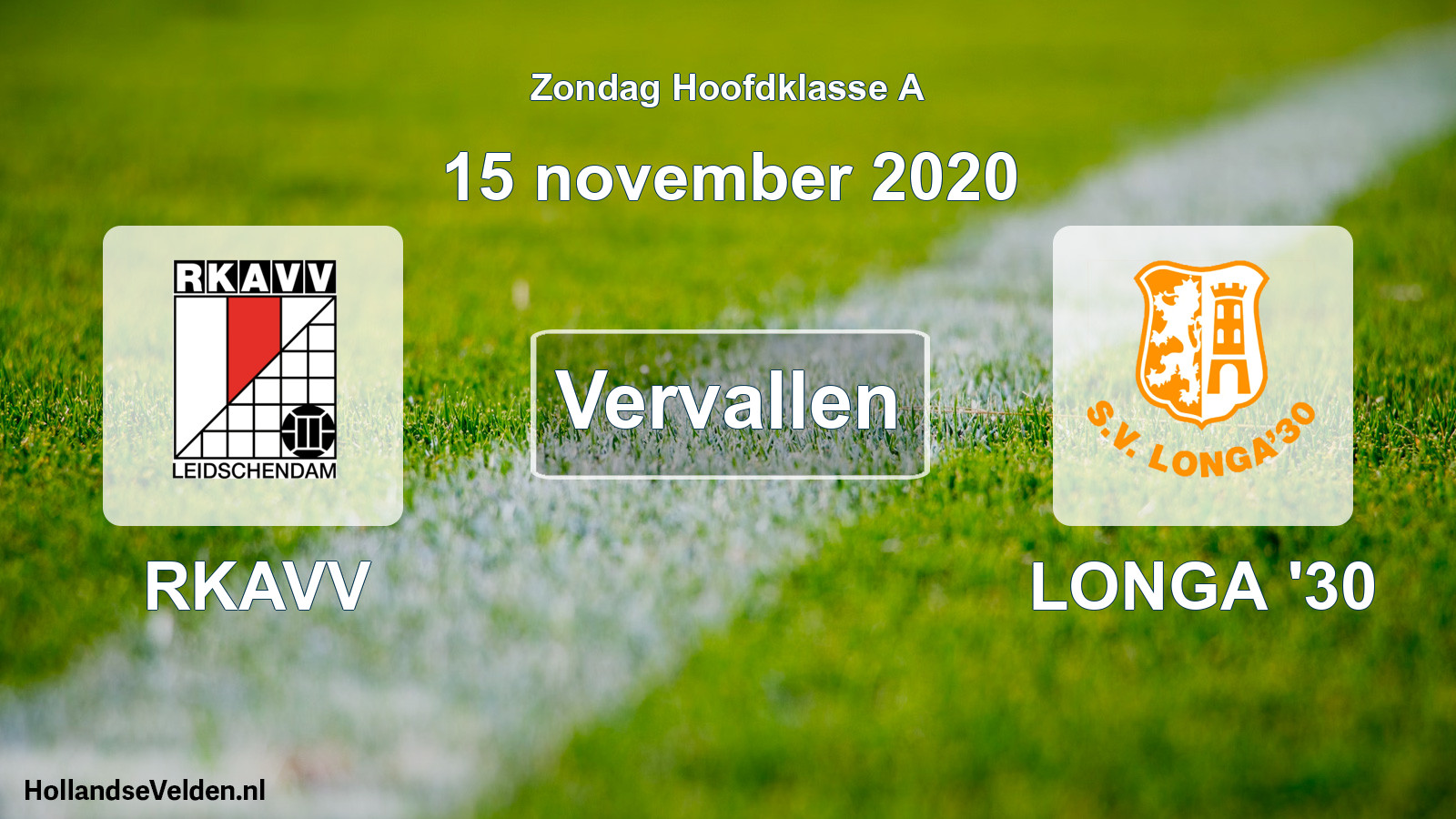 Scheduled Match: RKAVV - LONGA '30 (15 November 2020)