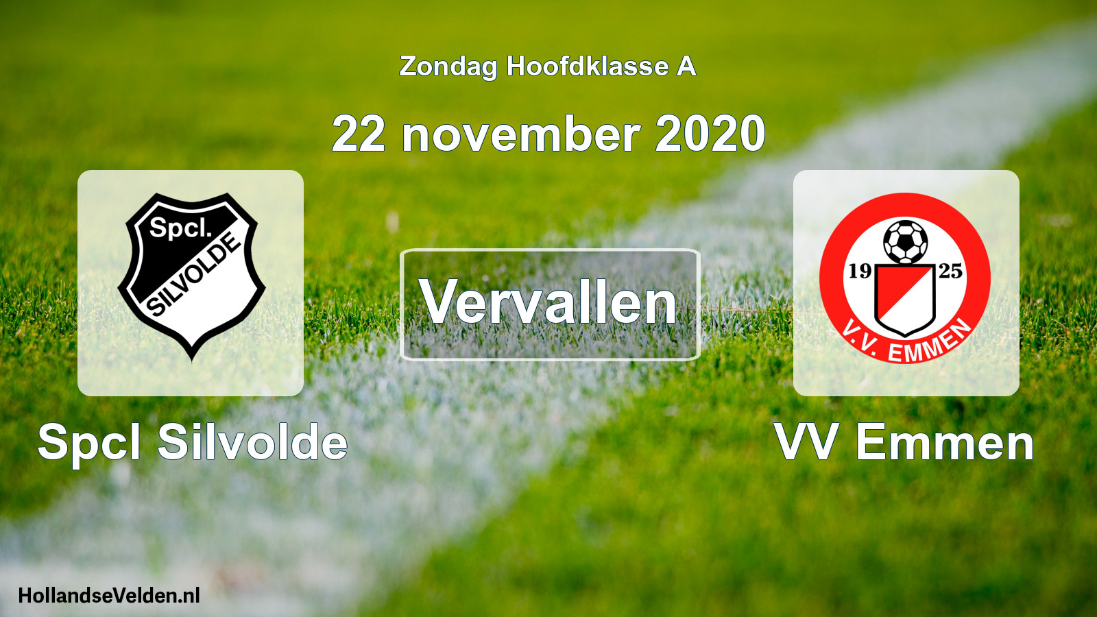 Scheduled Match: Spcl Silvolde - VV Emmen (22 November 2020)