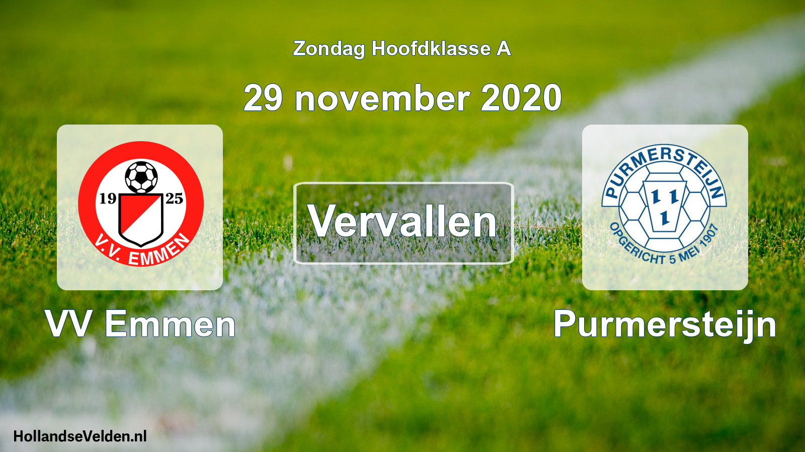 Scheduled Match: VV Emmen - Purmersteijn (29 November 2020)