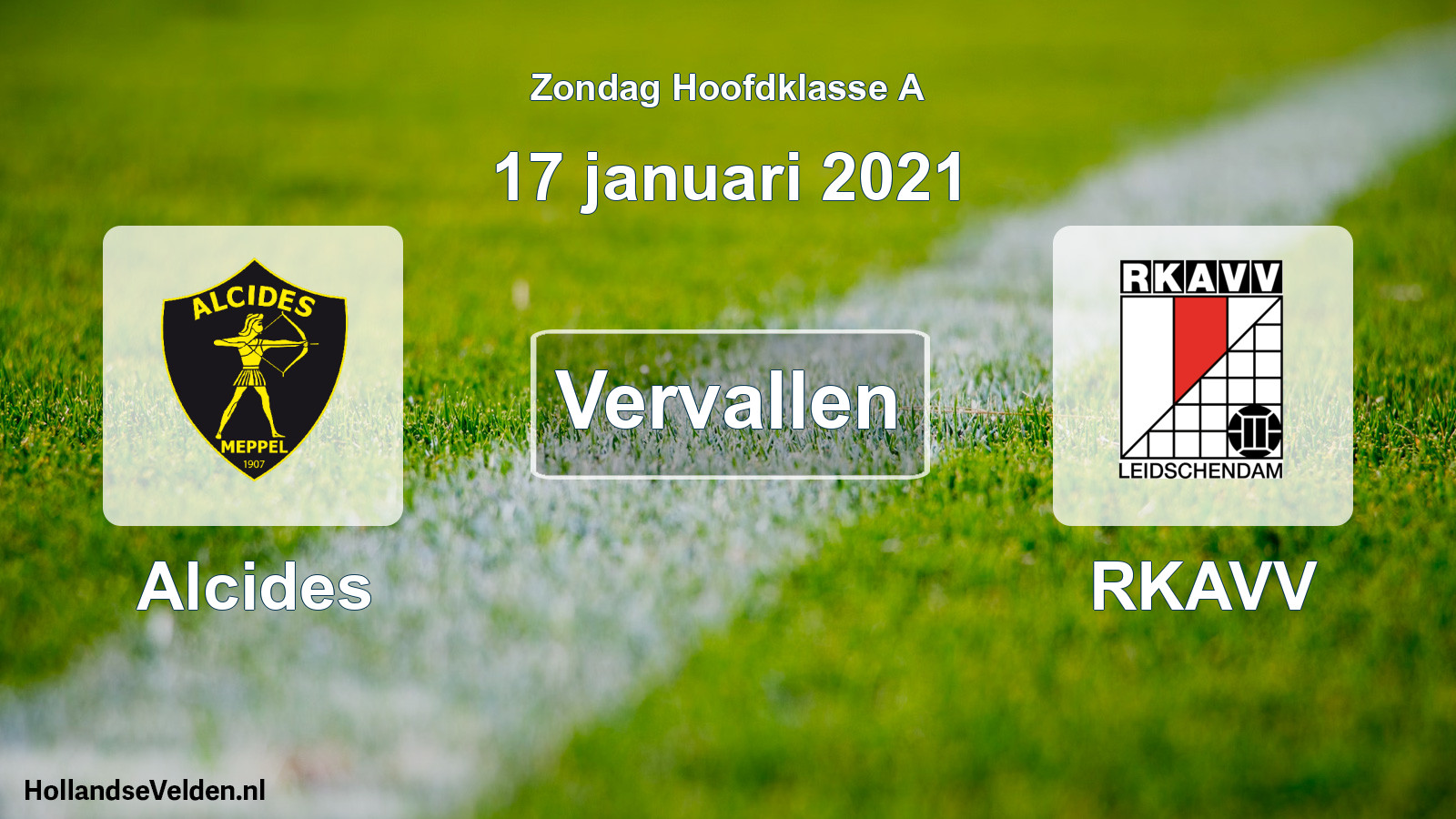 Scheduled Match: Alcides - RKAVV (17 January 2021)