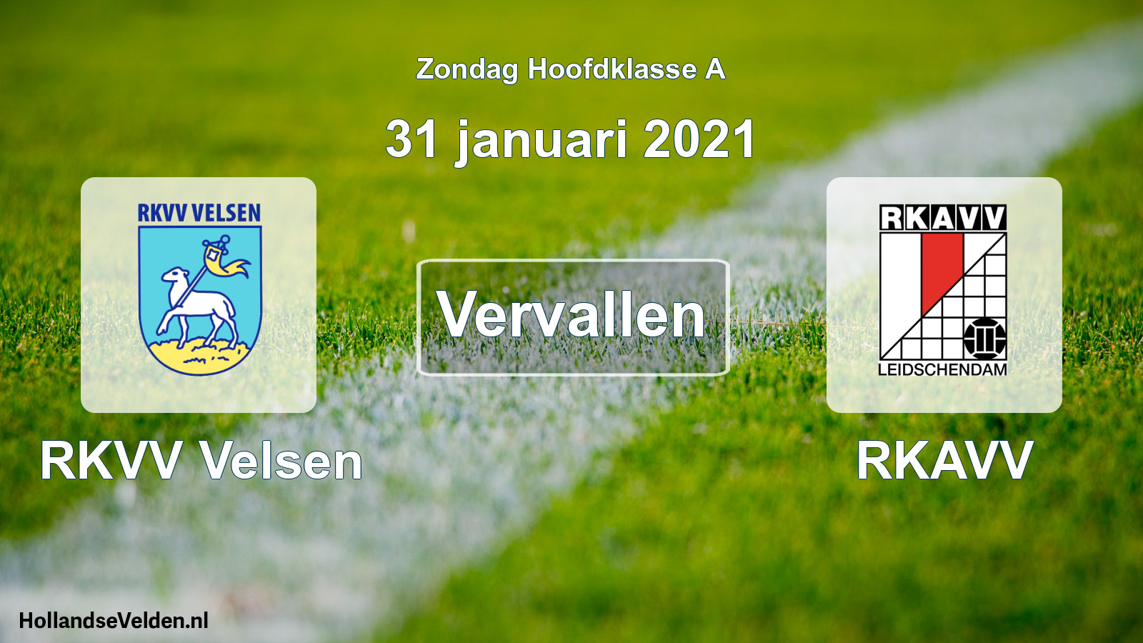 Scheduled Match: RKVV Velsen - RKAVV (31 January 2021)