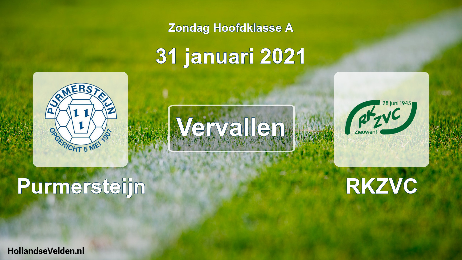 Scheduled Match: Purmersteijn - RKZVC (31 January 2021)