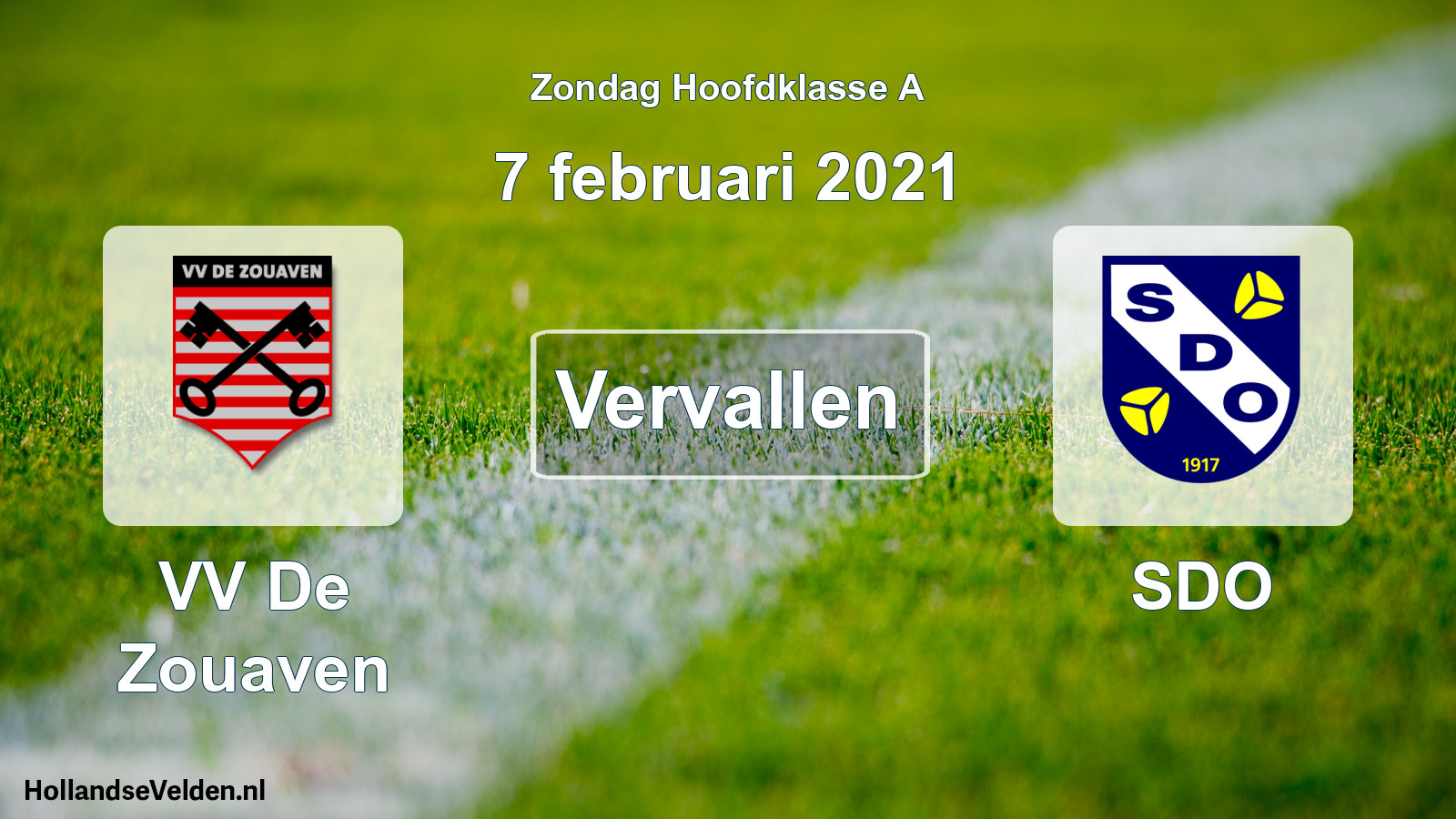 Scheduled Match: VV De Zouaven - SDO (7 February 2021)