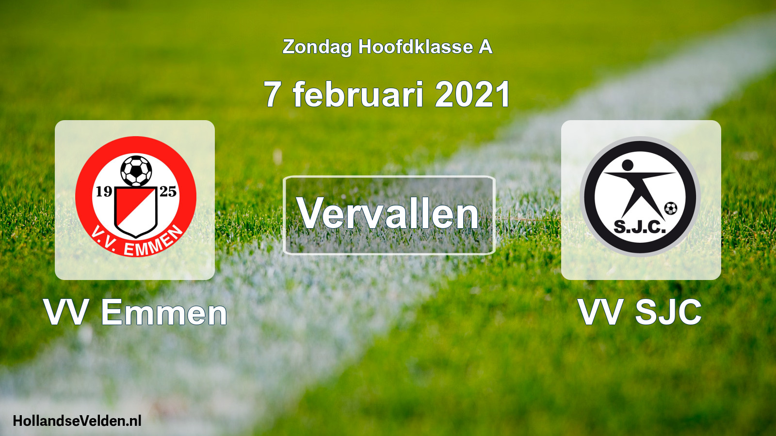 Scheduled Match: VV Emmen - VV SJC (7 February 2021)