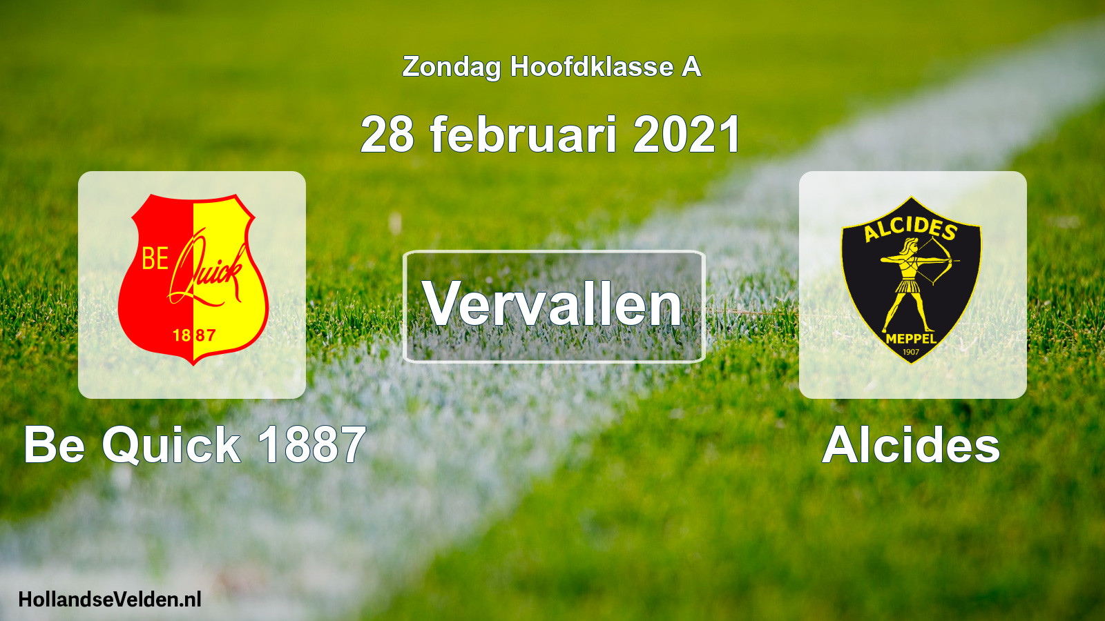 Scheduled Match: Be Quick 1887 - Alcides (28 February 2021)