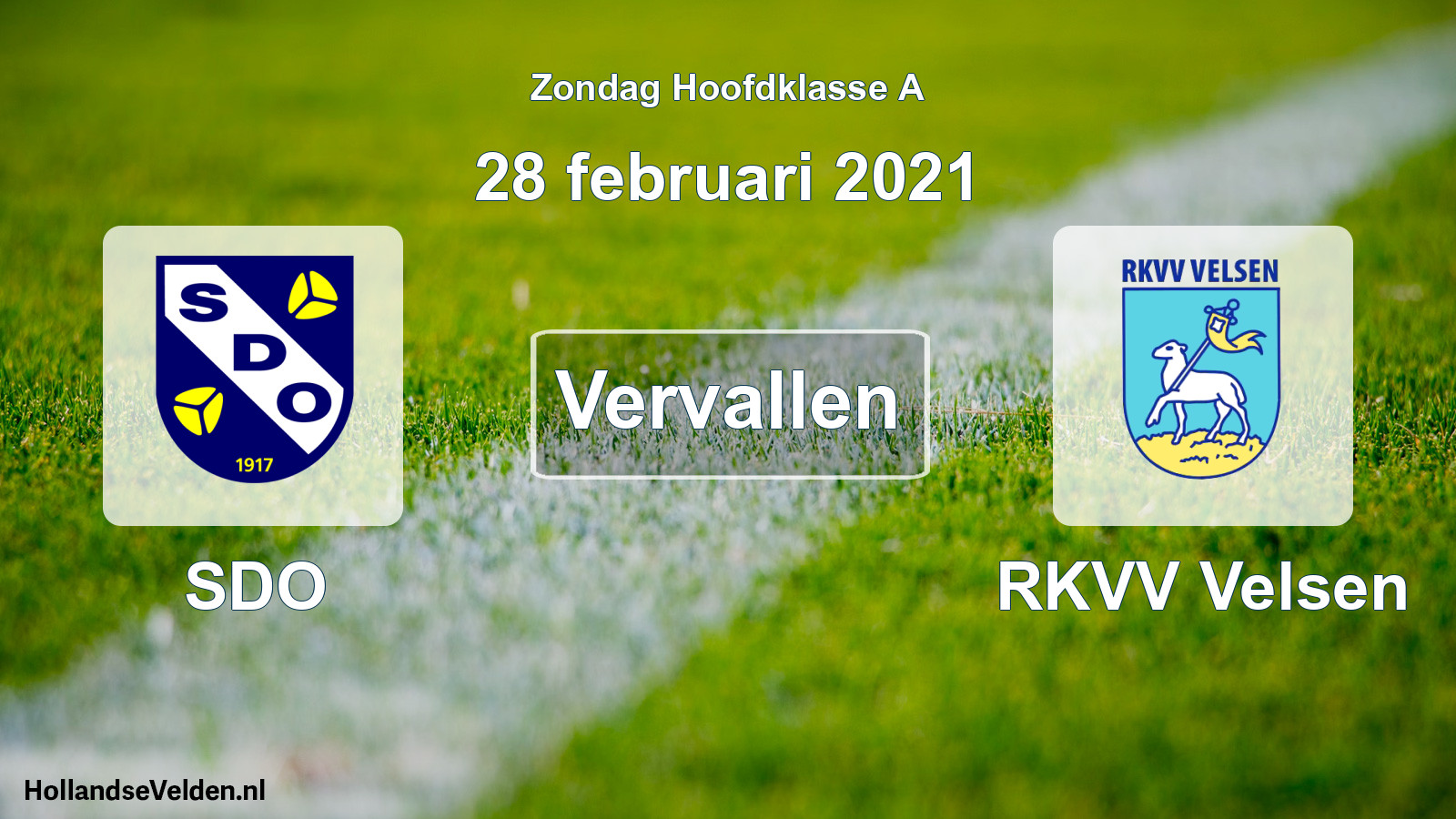 Scheduled Match: SDO - RKVV Velsen (28 February 2021)