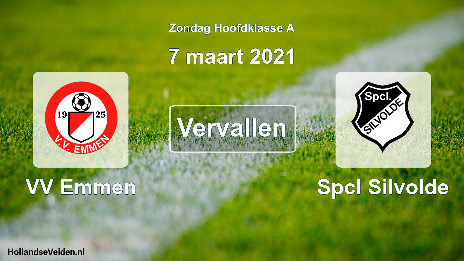Scheduled Match: VV Emmen - Spcl Silvolde (7 March 2021)