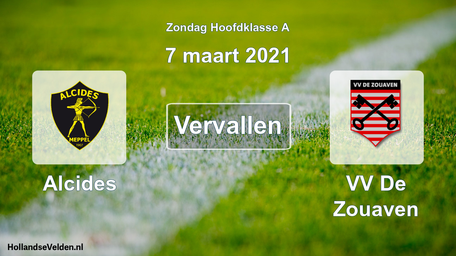 Scheduled Match: Alcides - VV De Zouaven (7 March 2021)