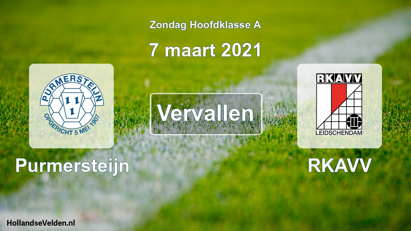 Scheduled Match: Purmersteijn - RKAVV (7 March 2021)