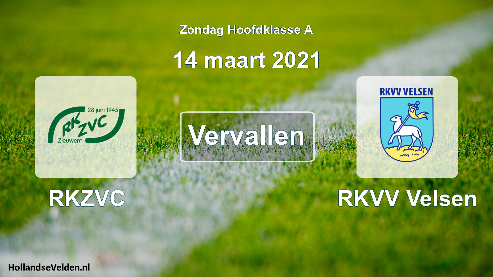 Scheduled Match: RKZVC - RKVV Velsen (14 March 2021)