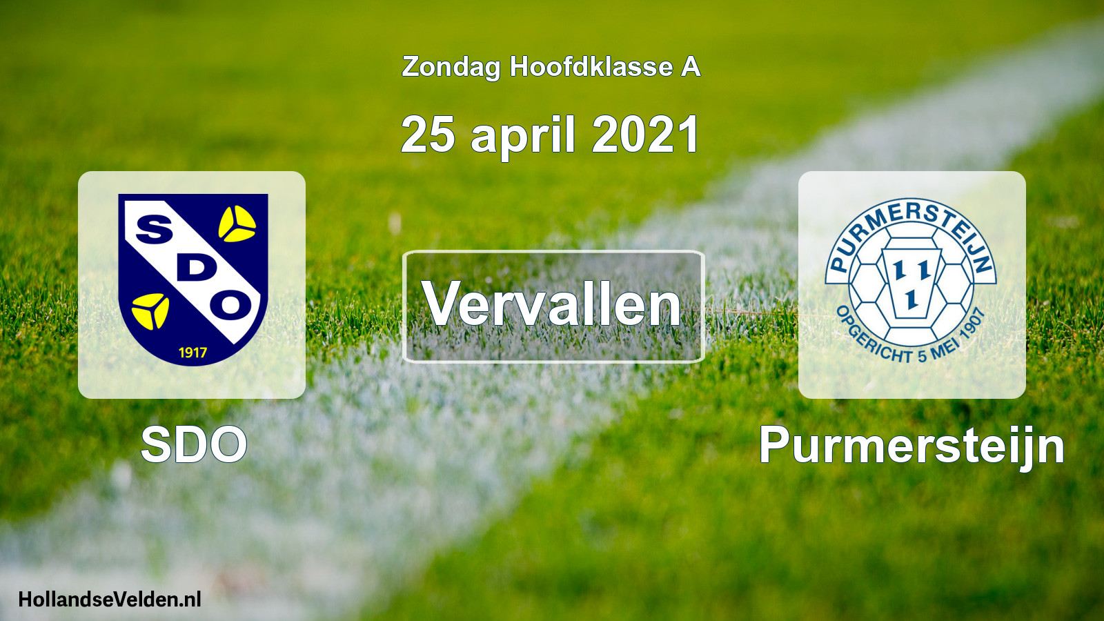 Scheduled Match: SDO - Purmersteijn (25 April 2021)