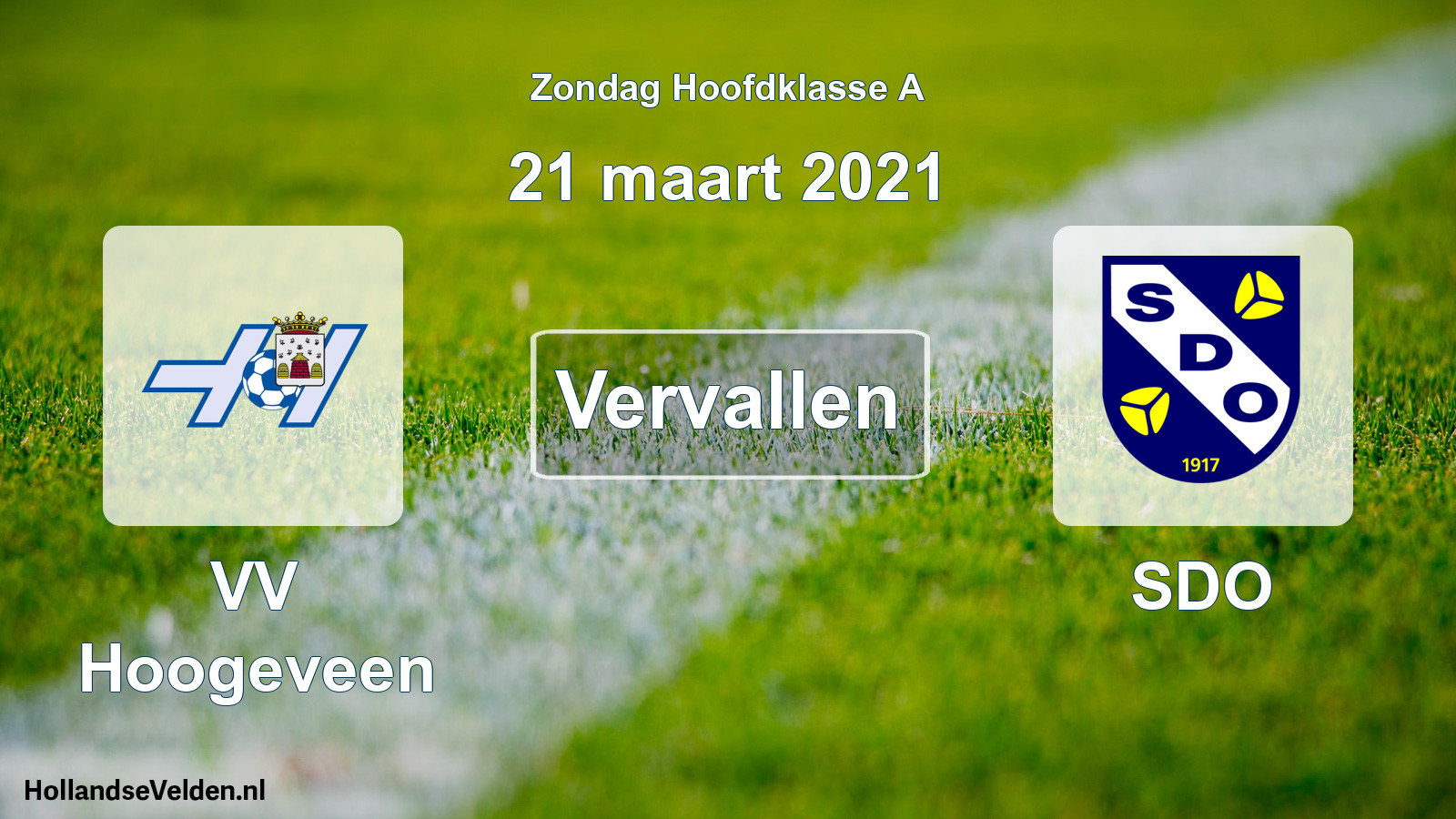 Scheduled Match: VV Hoogeveen - SDO (21 March 2021)
