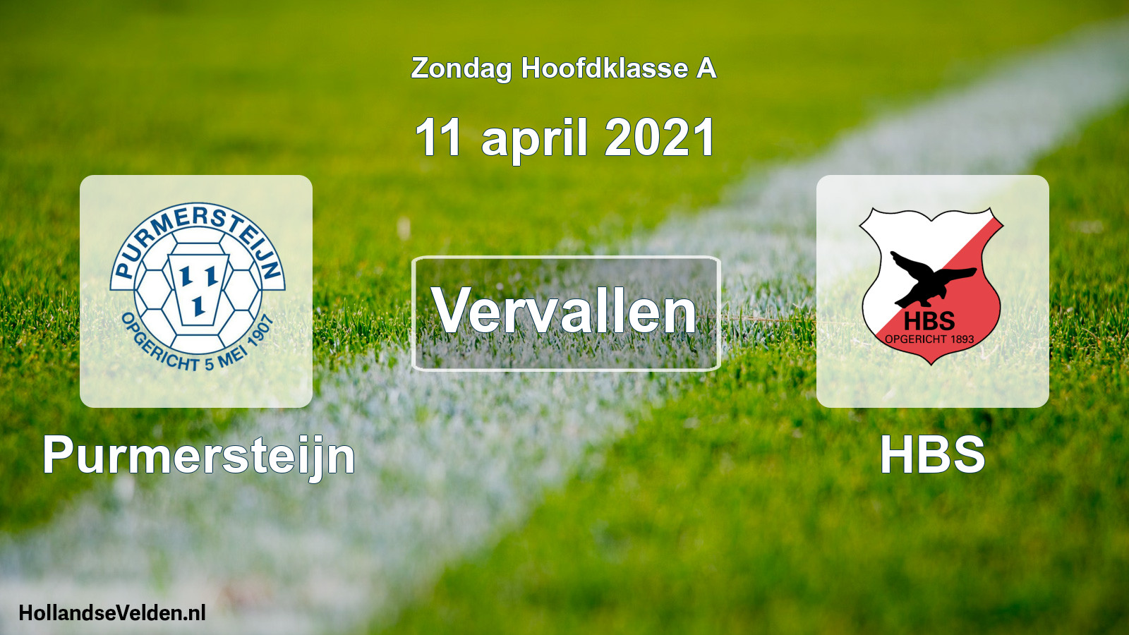Scheduled Match: Purmersteijn - HBS (11 April 2021)