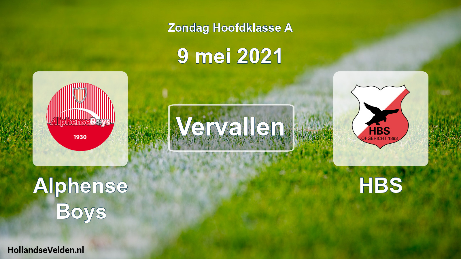 Scheduled Match: Alphense Boys - HBS (9 May 2021)