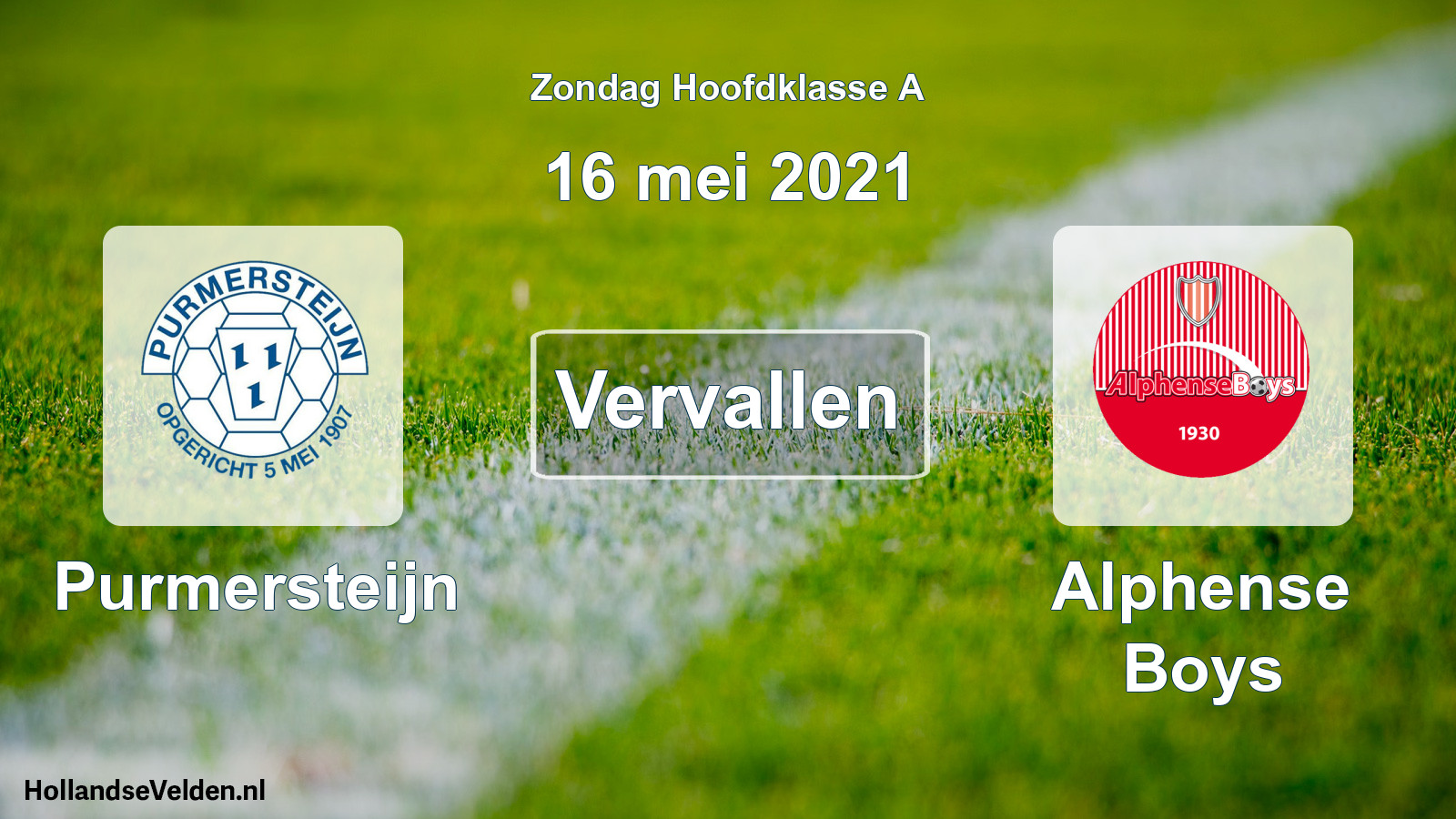 Scheduled Match: Purmersteijn - Alphense Boys (16 May 2021)