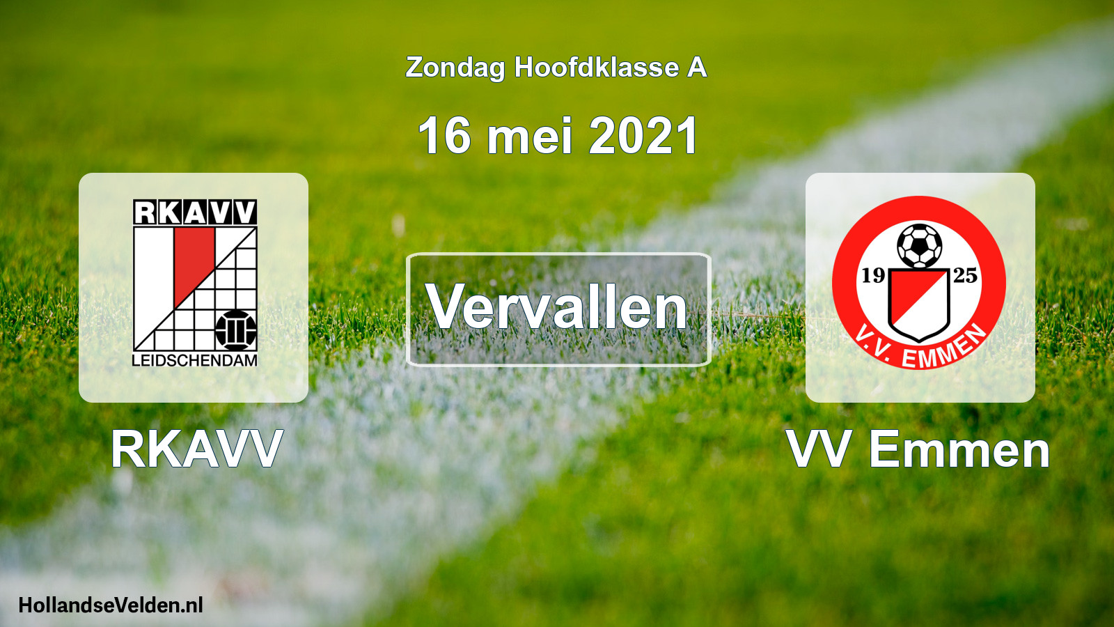 Scheduled Match: RKAVV - VV Emmen (16 May 2021)