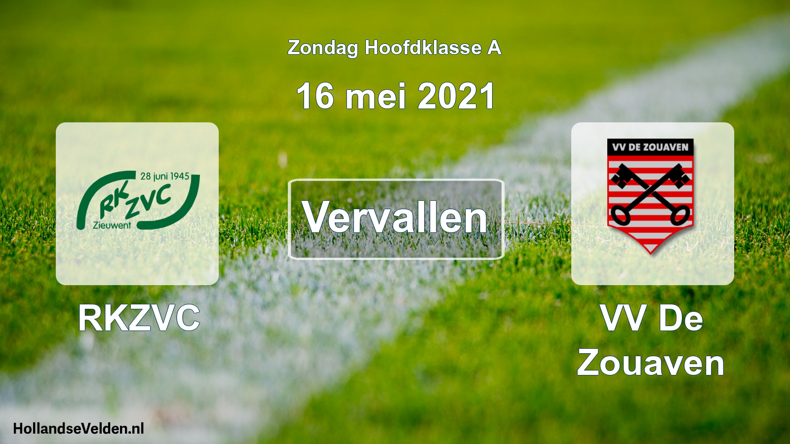 Scheduled Match: RKZVC - VV De Zouaven (16 May 2021)