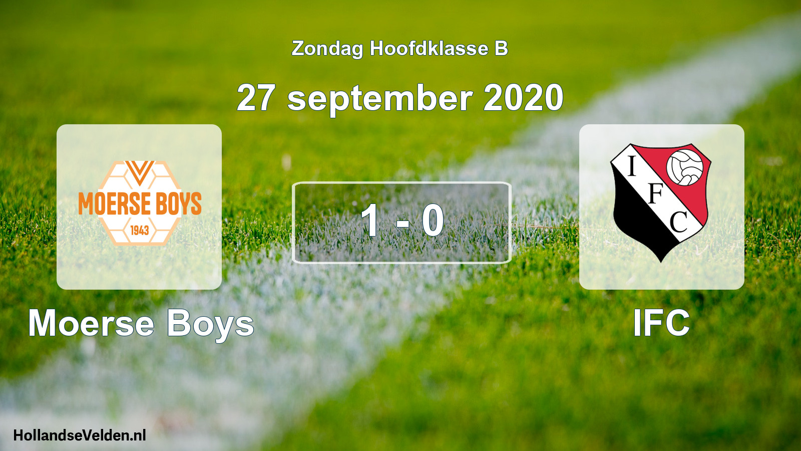 Total number of matches played: Moerse Boys - IFC 1 - 0 (27 September 2020)