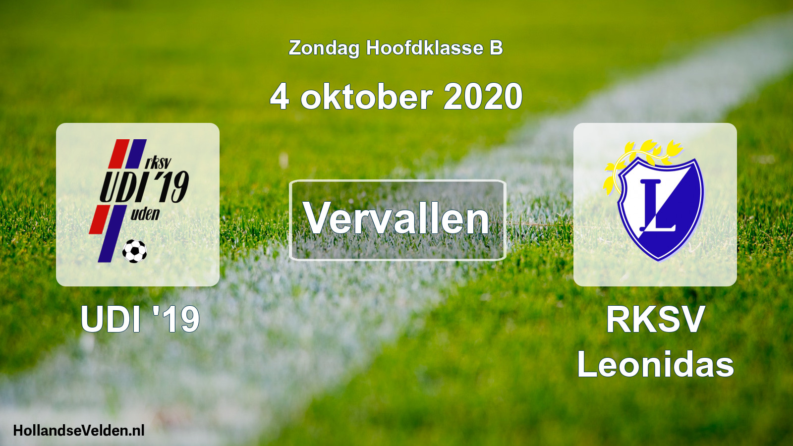 Scheduled Match: UDI '19 - RKSV Leonidas (4 October 2020)