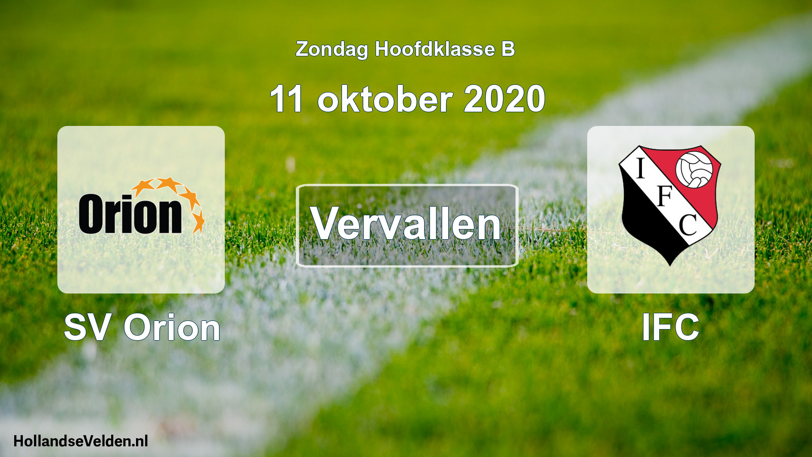 Scheduled Match: SV Orion - IFC (11 October 2020)