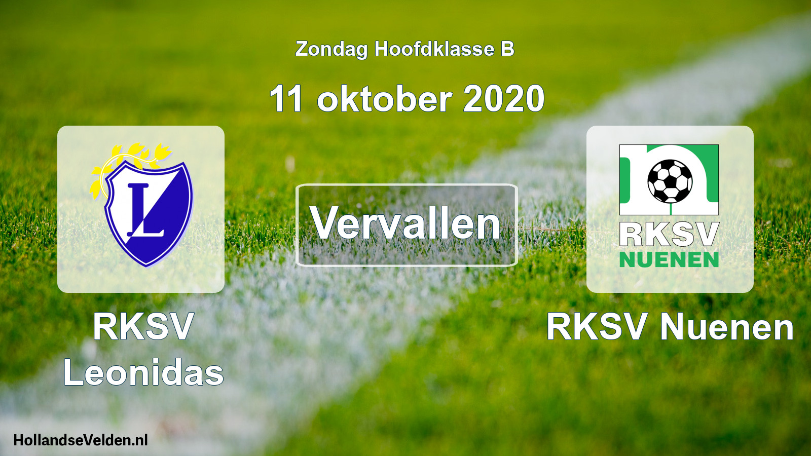 Scheduled Match: RKSV Leonidas - RKSV Nuenen (11 October 2020)