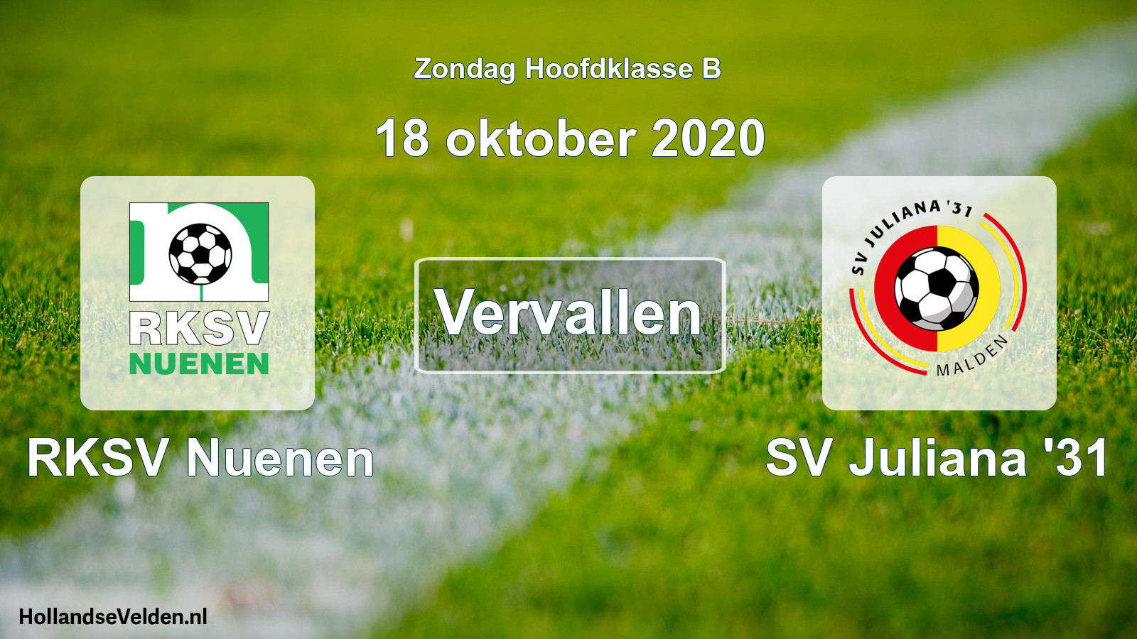 Scheduled Match: RKSV Nuenen - SV Juliana '31 (18 October 2020)