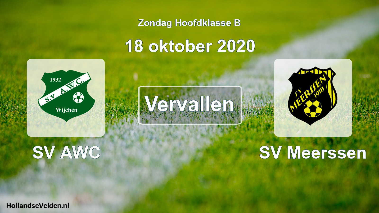 Scheduled Match: SV AWC - SV Meerssen (18 October 2020)