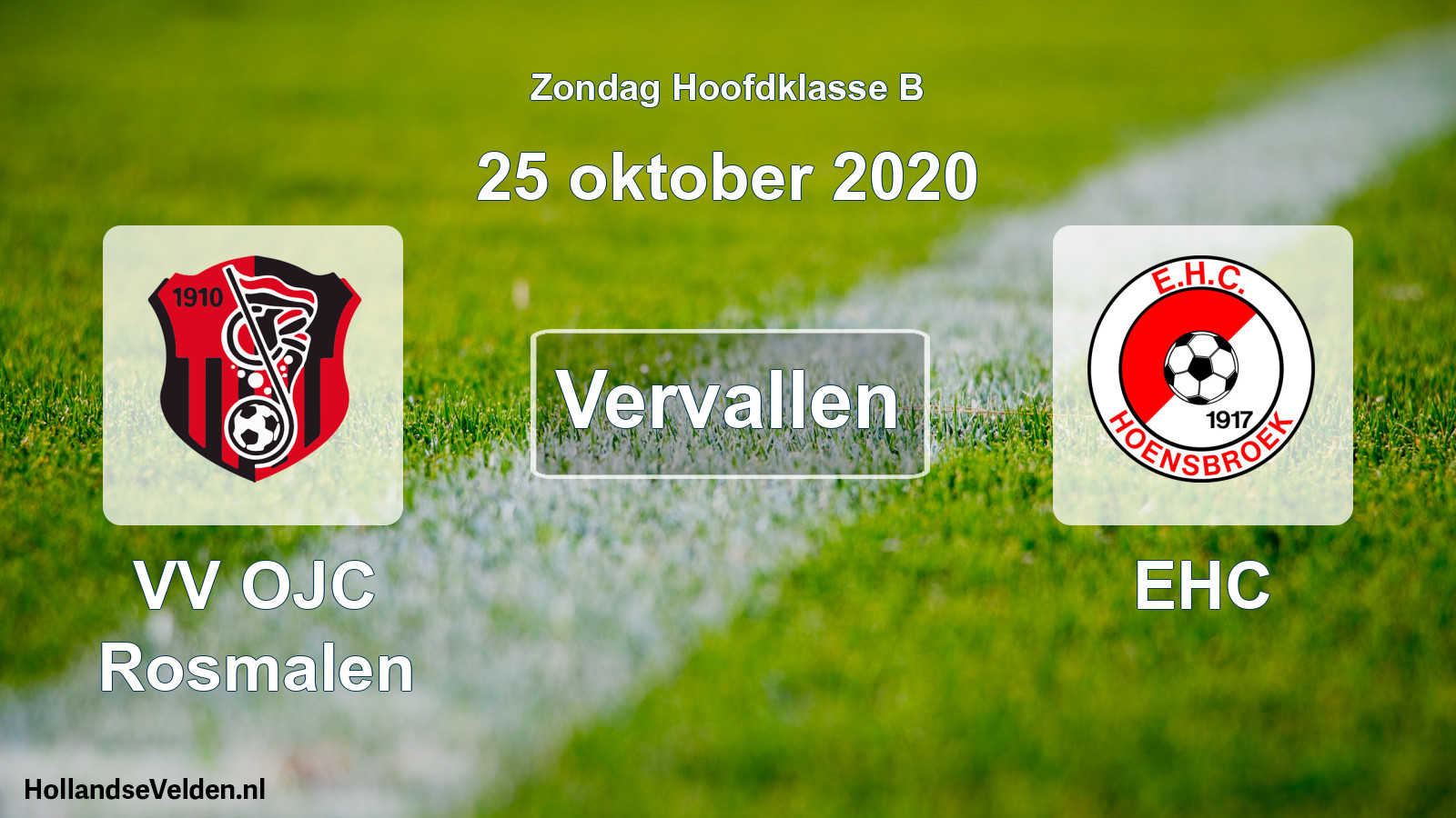 Scheduled Match: VV OJC Rosmalen - EHC (25 October 2020)