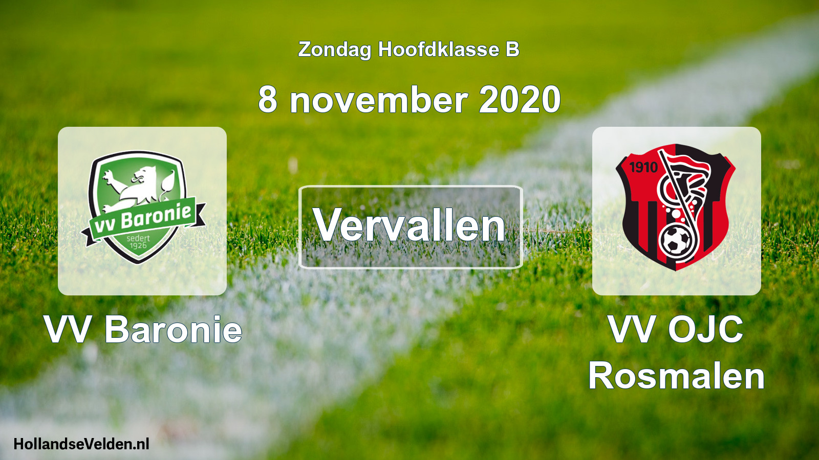 Scheduled Match: VV Baronie - VV OJC Rosmalen (8 November 2020)