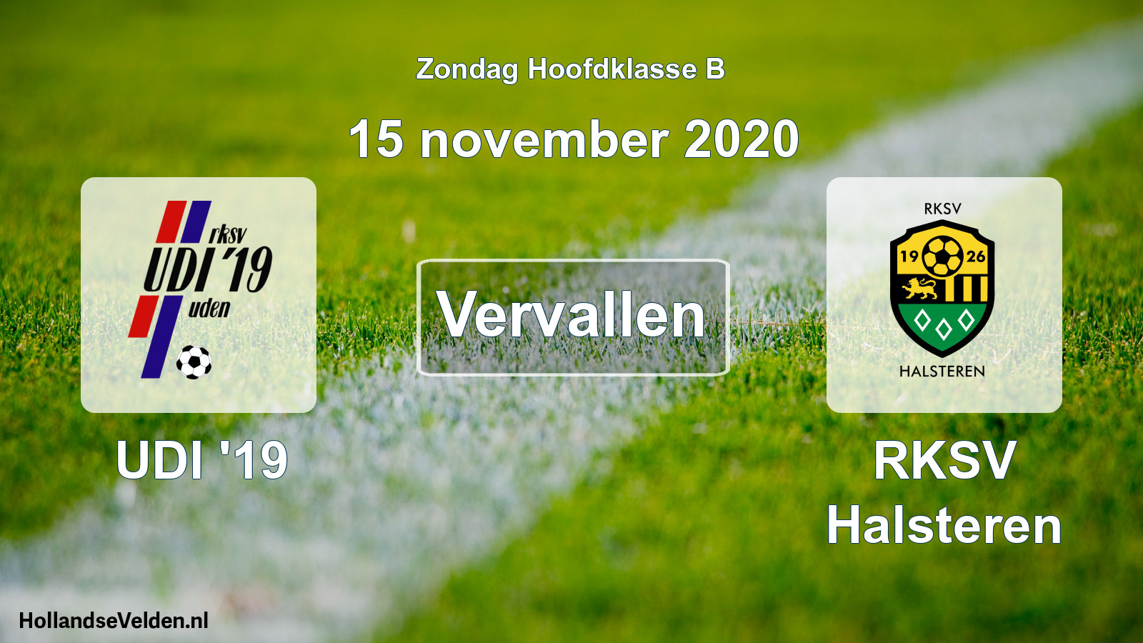 Scheduled Match: UDI '19 - RKSV Halsteren (15 November 2020)
